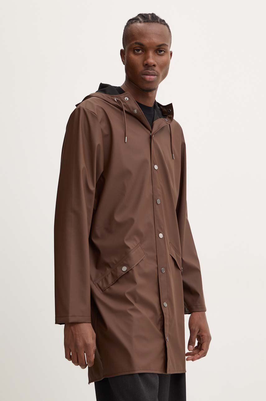Bunda Rains Long Jacket W3 hnedá farba, prechodná, 12020-23