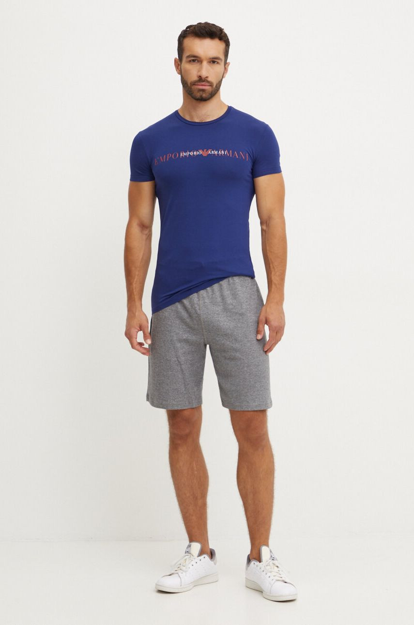 Tričko Emporio Armani Underwear tmavomodrá farba, s potlačou, 111035 4F729