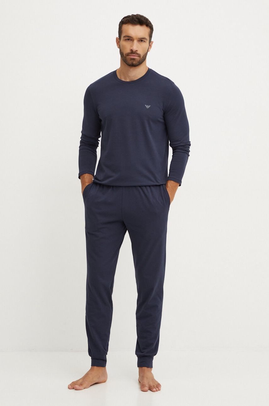 Pyžamo Emporio Armani Underwear pánska, tmavomodrá farba, jednofarebná, 111789 4F720