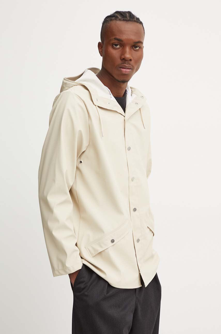 Nepremokavá bunda Rains Jacket W3 béžová farba, prechodná, 12010-26