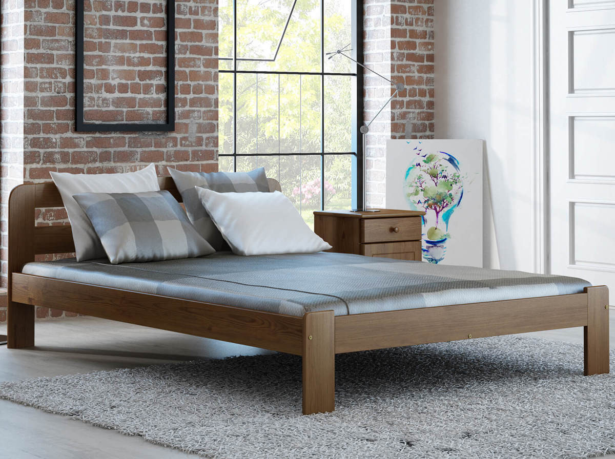 Drevená posteľ SARA 140x200 cm - dub 200x140 cm