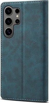 Lenuo Leather flipové puzdro na Samsung Galaxy S24 Ultra modrá
