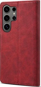 Lenuo Leather flipové puzdro na Samsung Galaxy S24 Ultra červená