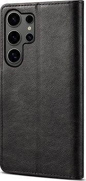 Lenuo Leather flipové puzdro na Samsung Galaxy S24 Ultra čierne