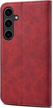 Lenuo Leather flipové puzdro na Samsung Galaxy S24 červená