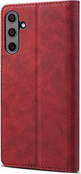 Lenuo Leather flipové puzdro na Samsung Galaxy A15 červená