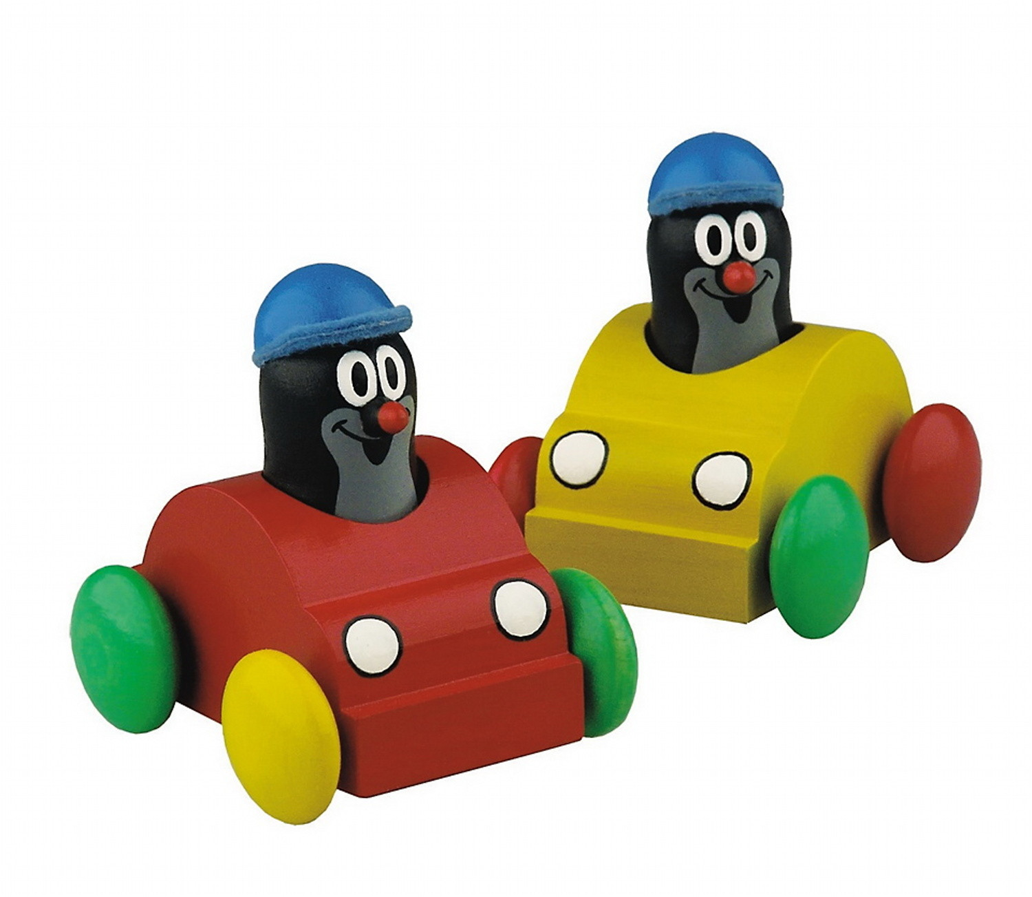 Pískacie auto s Krtkom - žlté