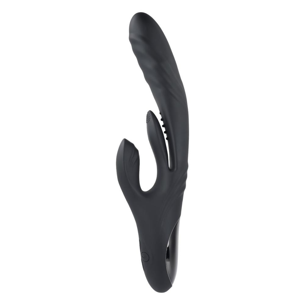 Playboy Rapid Rabbit - Rechargeable Rabbit Clitoral Vibrator (Black)