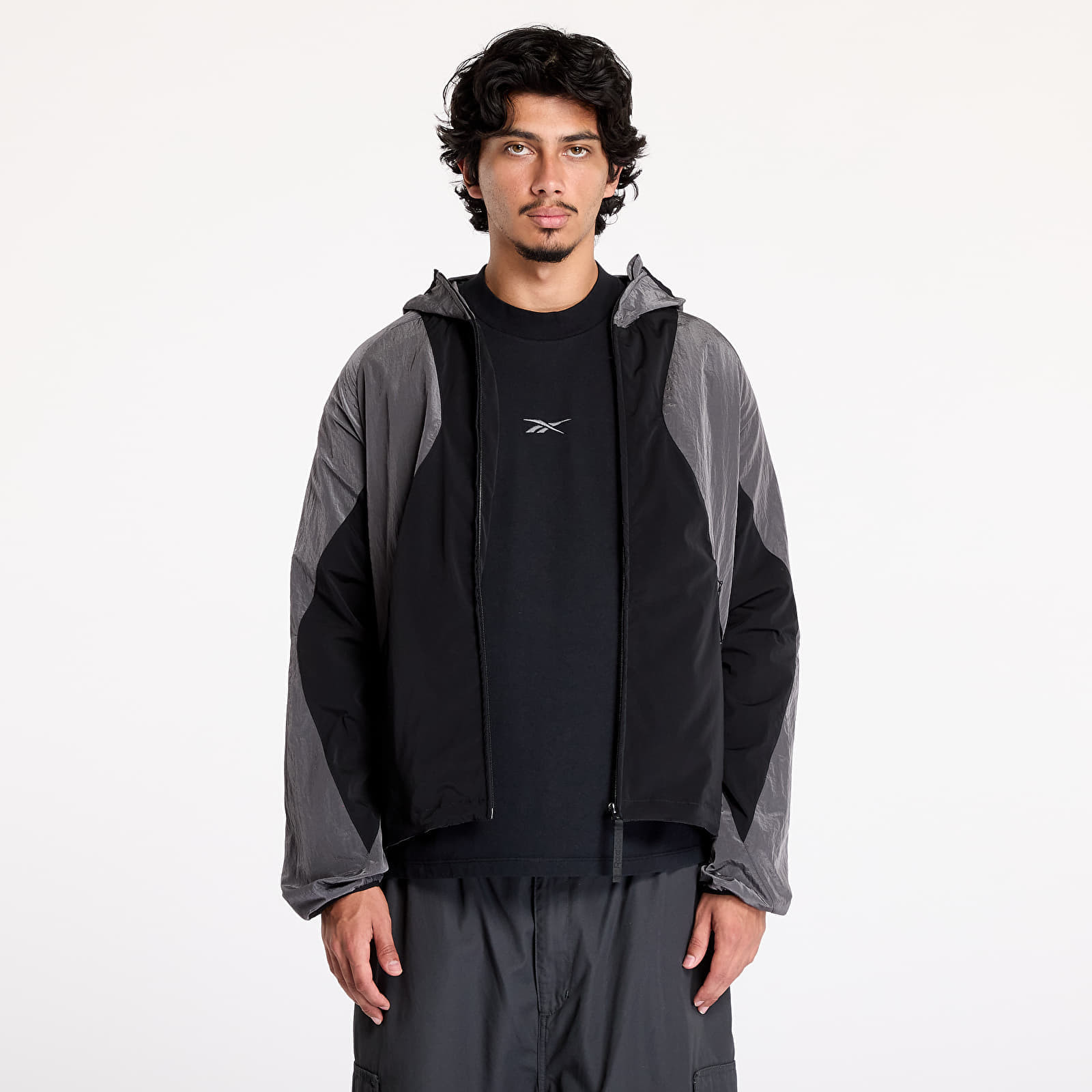 Bunda Reebok Running Hooded Jacket Black/ Misty Grey S