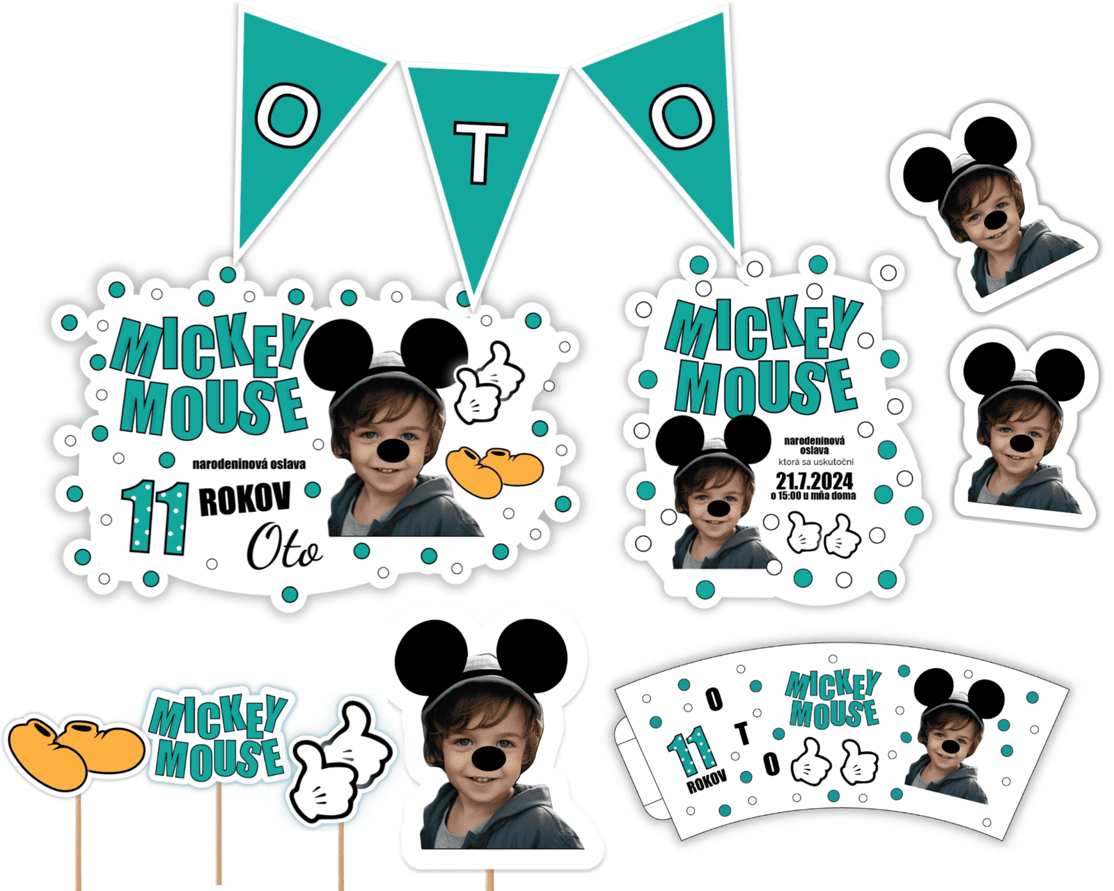 Personalizovaný narodeninový set - Mickey Mouse
