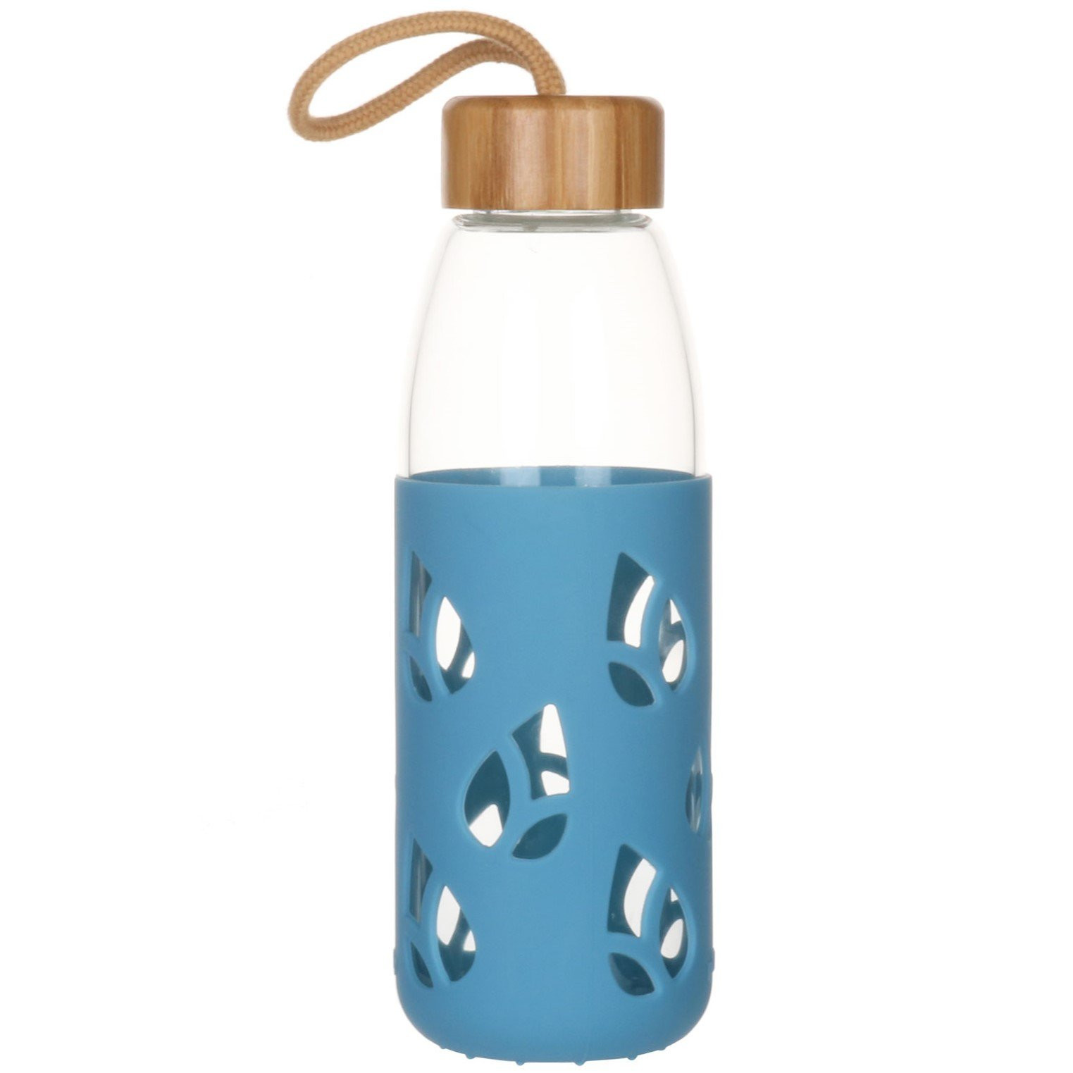 Fľaša na vodu PKV-001 550 ml, modrá, sklo, Pebbly