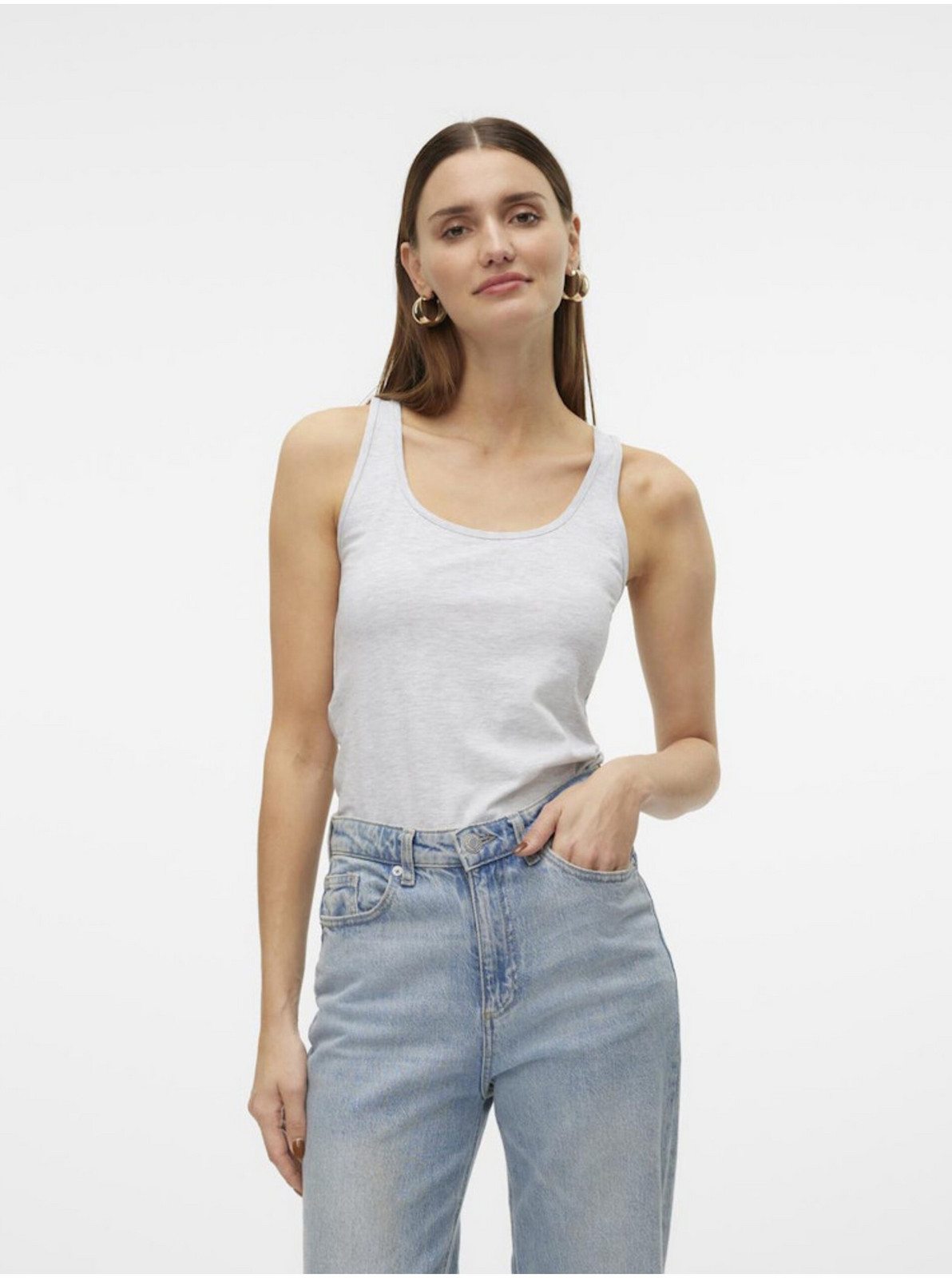 Svetlosivé dámske tielko Vero Moda Lulu