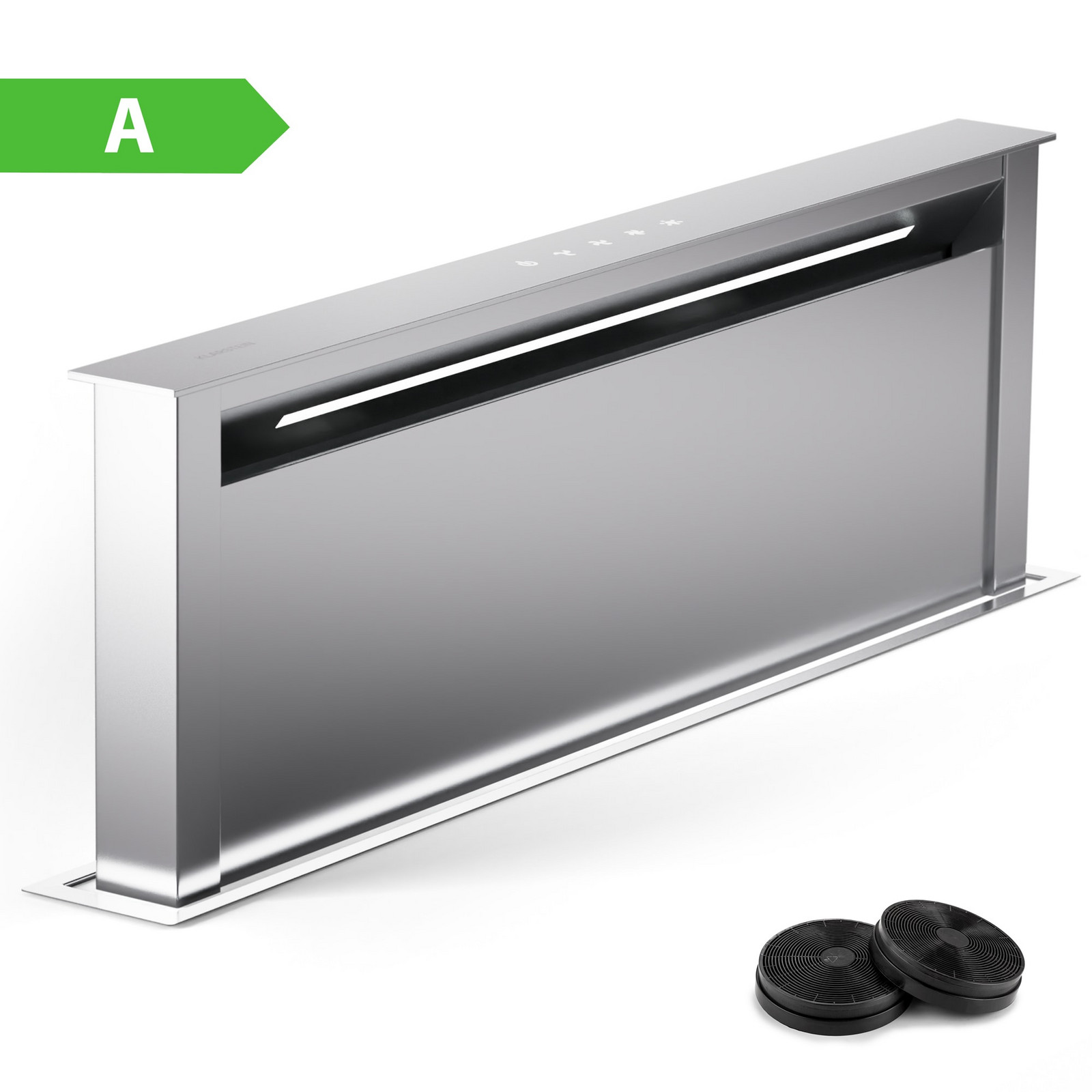Klarstein Royal Flush Eco 90, digestor, 90 cm, 604 m3/h, EEK A++, vrátane filtrov s aktívnym uhlím