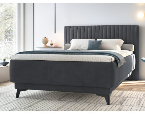 Postel Kalla 140x200 cm, tmavo šedá látka%