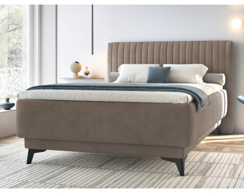 Posteľ Kalla 140x200 cm, svetlo hnedá taupe látka%