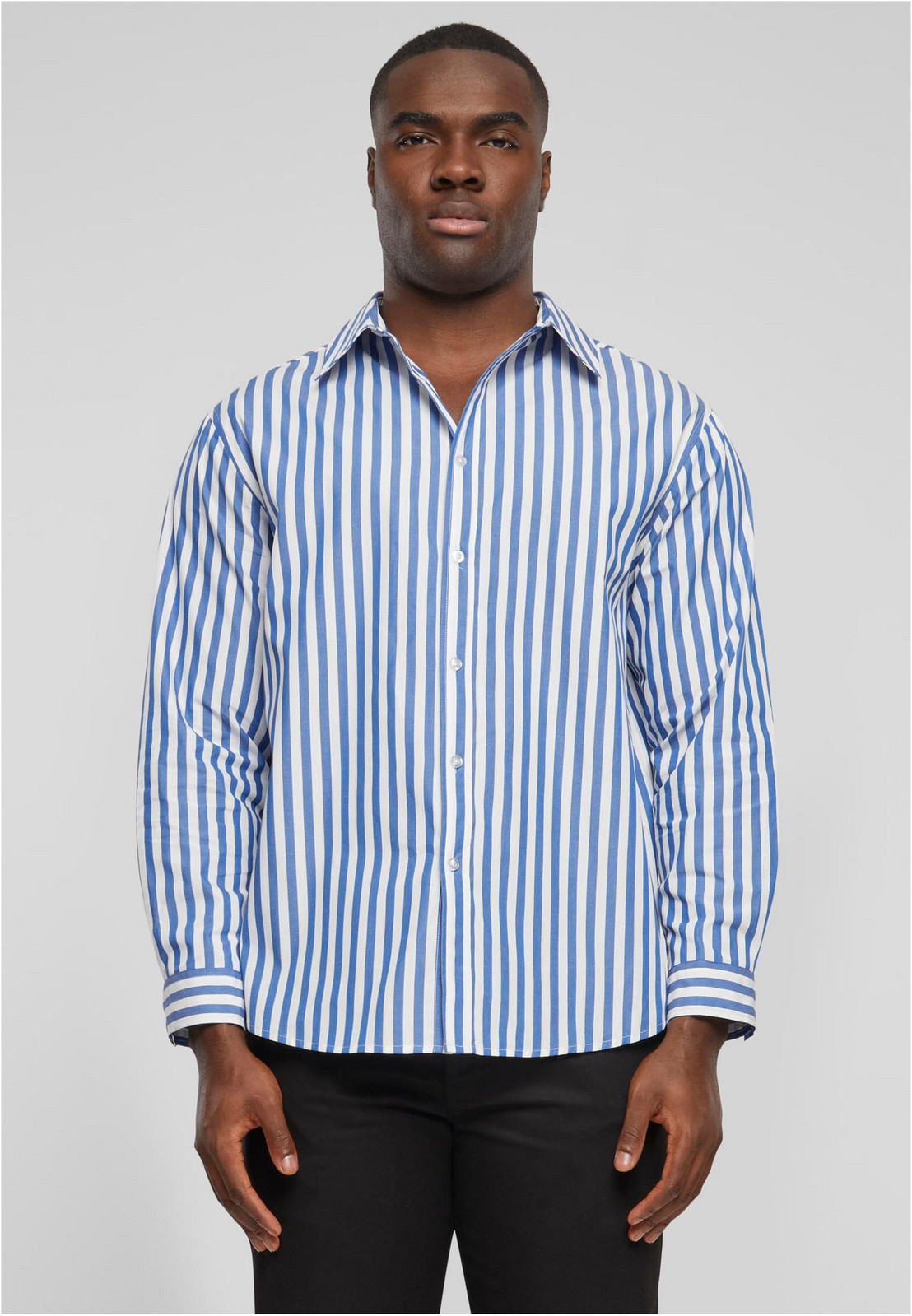 Men's shirt Striped Summer white/blue