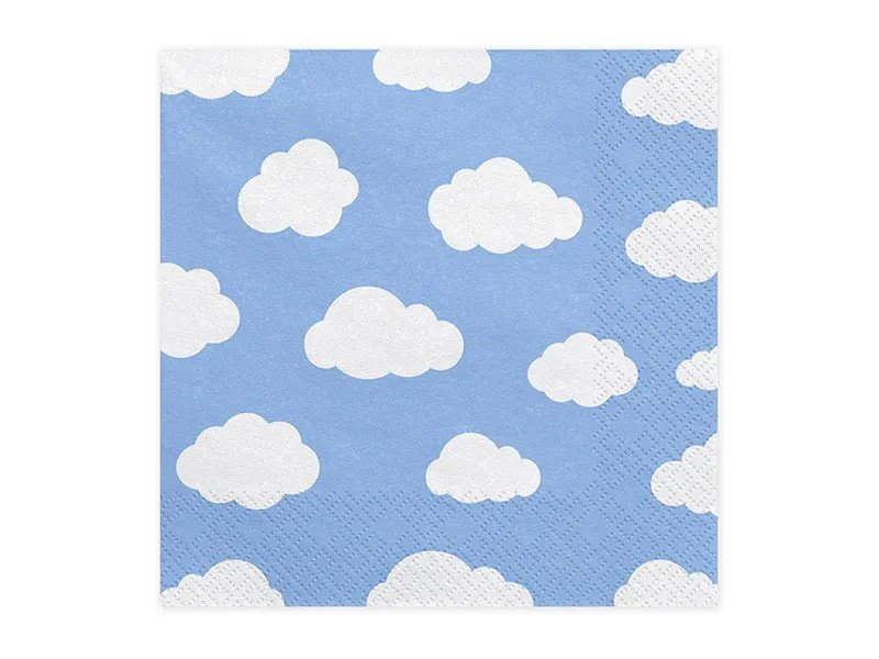 PartyDeco Papierové servítky Obláčiky 33 x 33 cm