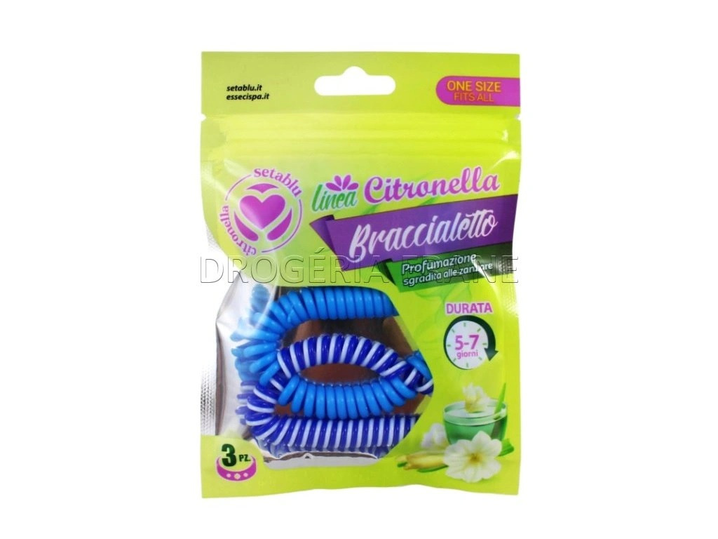 ZigZag Citronella repelentný náramok na ochranu proti hmyzu - 3 ks /modrý