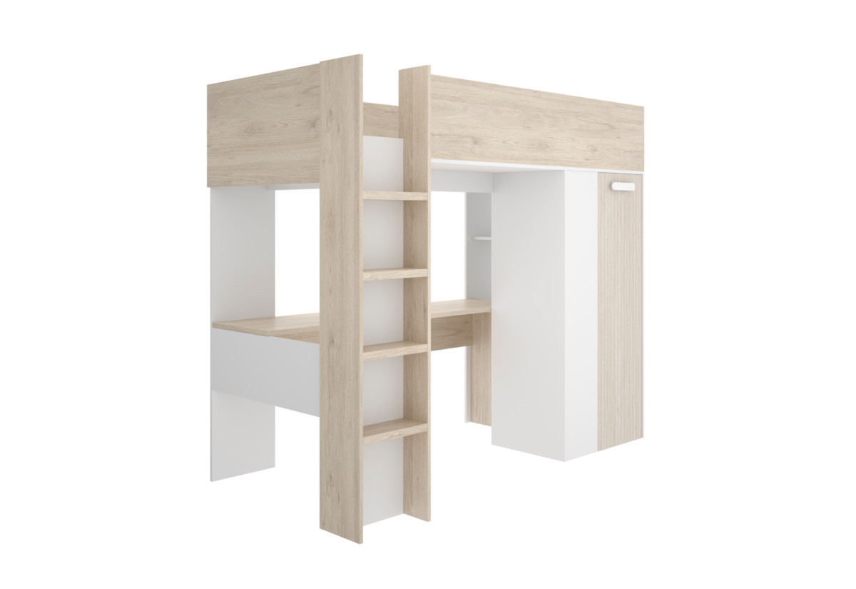 Expedo Detská poschodová posteľ SPYLA, 90x200, prírodná/biela