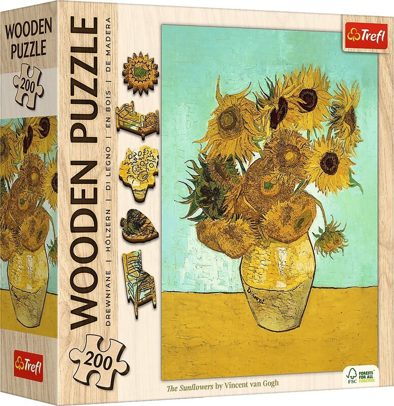 Trefl Drevené puzzle Vincent van Gogh: Slnečnice 200 Art Collection Trefl