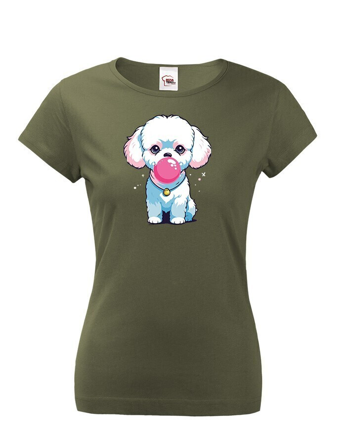 D8mské tričko Pejsek s balónkem