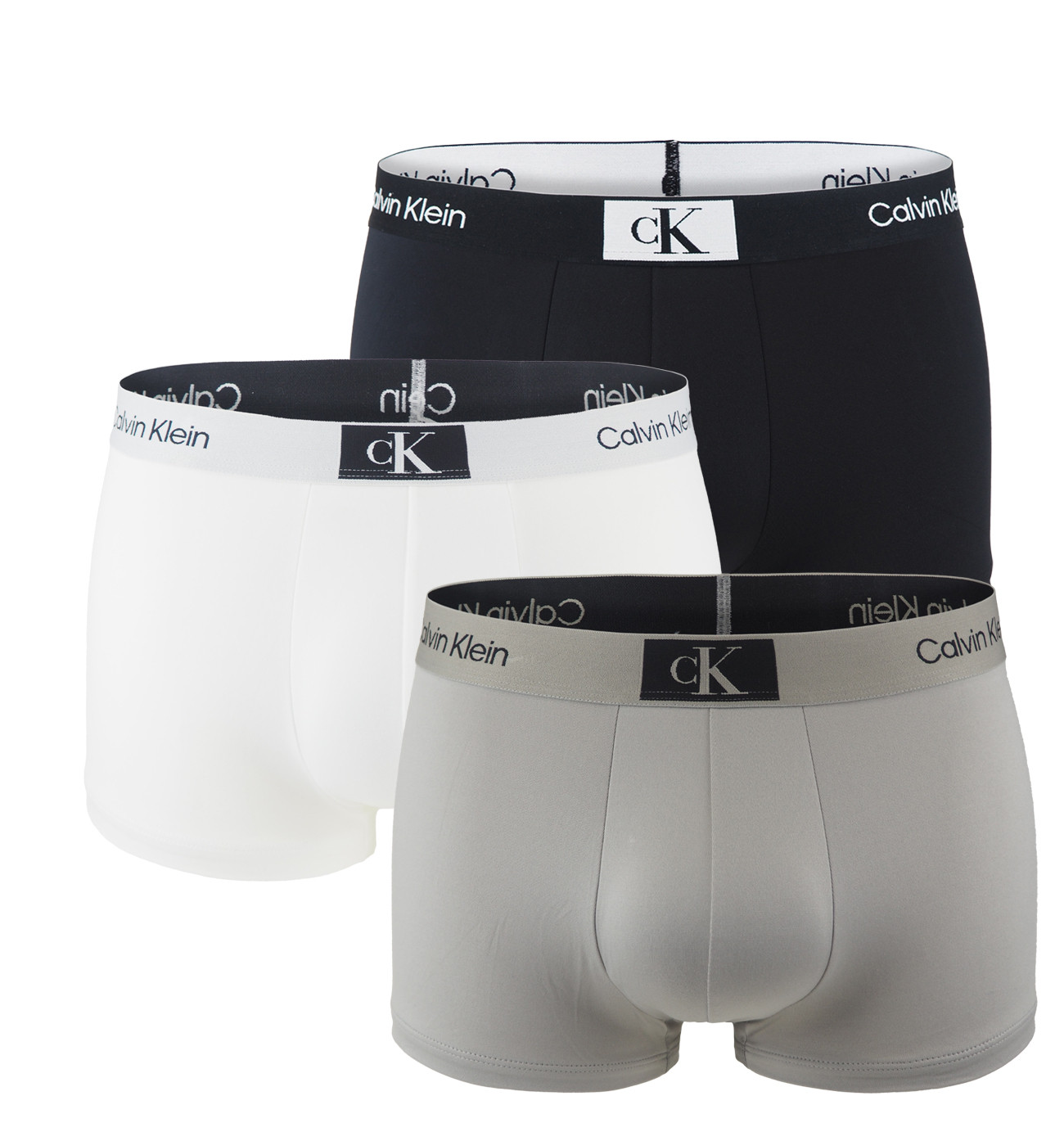 Calvin Klein - boxerky 3PACK 1996 modern black, white, gray combo z mikrovlákna