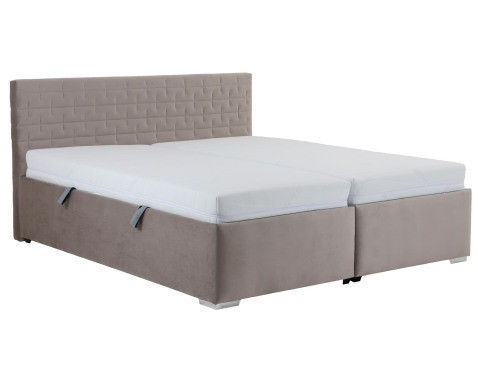 Posteľ Morty 180x200 cm, béžová látka, s matracmi%