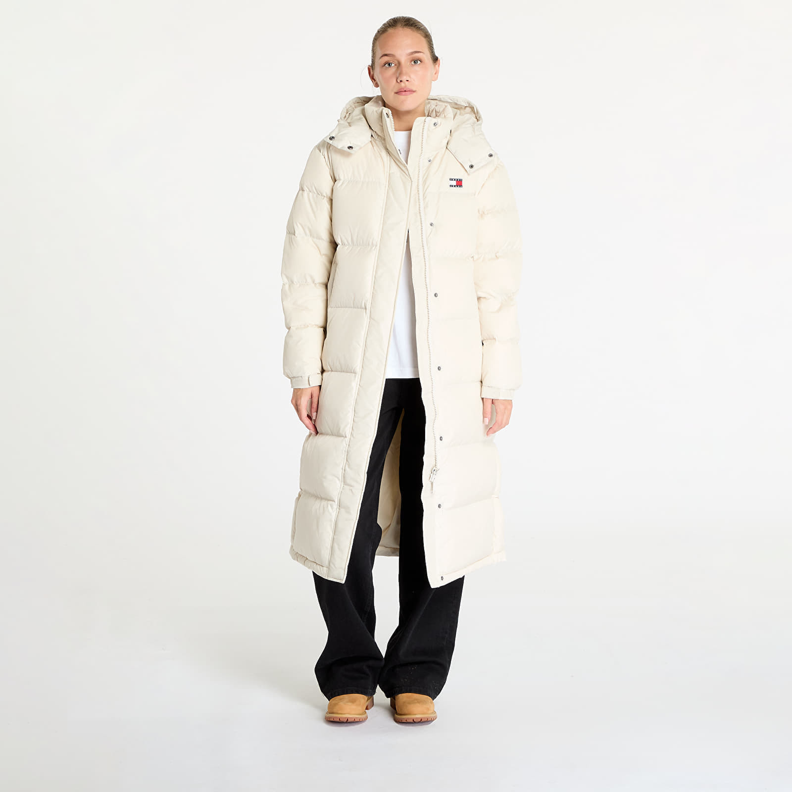 Bunda Tommy Jeans Alaska Long Puffer Jacket Beige XS