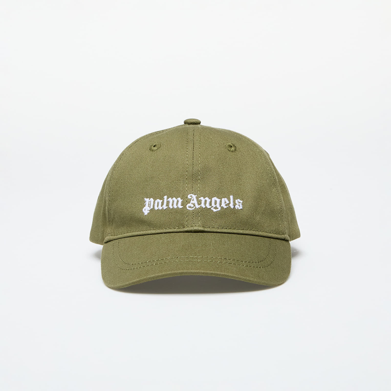 Palm Angels Kids Logo Baseball Cap Military Green/ White II