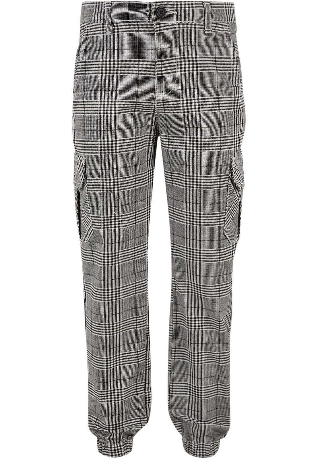 AOP Glencheck Cargo boys' pants black/white