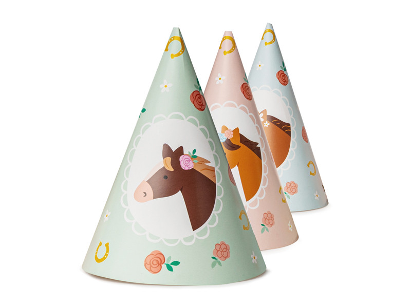 PartyDeco Párty klobúčiky Koník 6 ks
