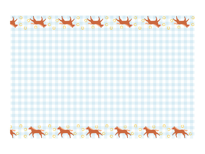 PartyDeco Papierový obrus kockovaný Koníky, 180x120 cm