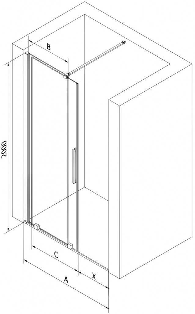 MEXEN/S - Velár posuvné sprchové dvere 140 cm, dekor, zlatá 871-140-000-31-50