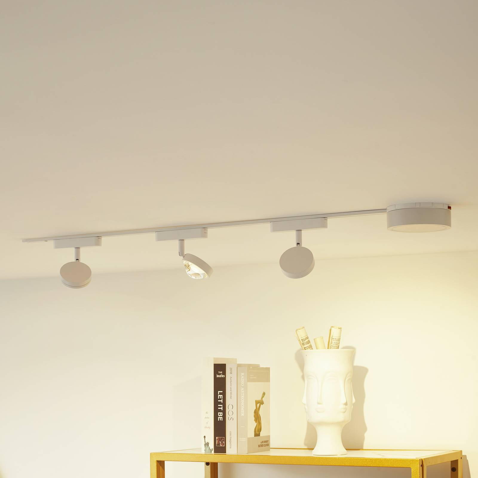 Lumaro track system, reflektory, 3 svetlá, biele, Ø 7,3 cm, 48 V