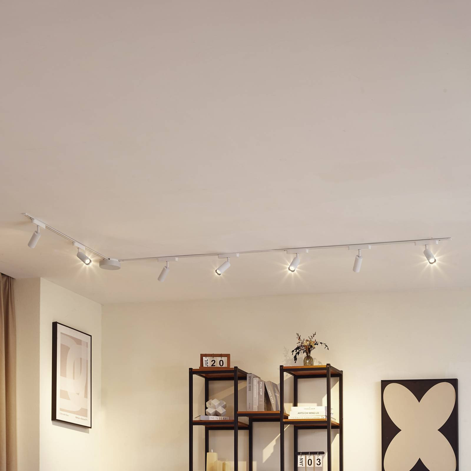 Lumaro track system, reflektory, 7 svetiel, biele, Ø 4cm, 48V