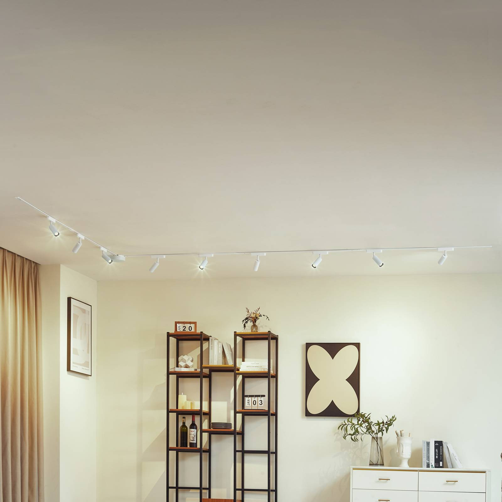 Systém Lumaro, reflektory, 9 svetiel, biely, Ø 4 cm, 13 cm