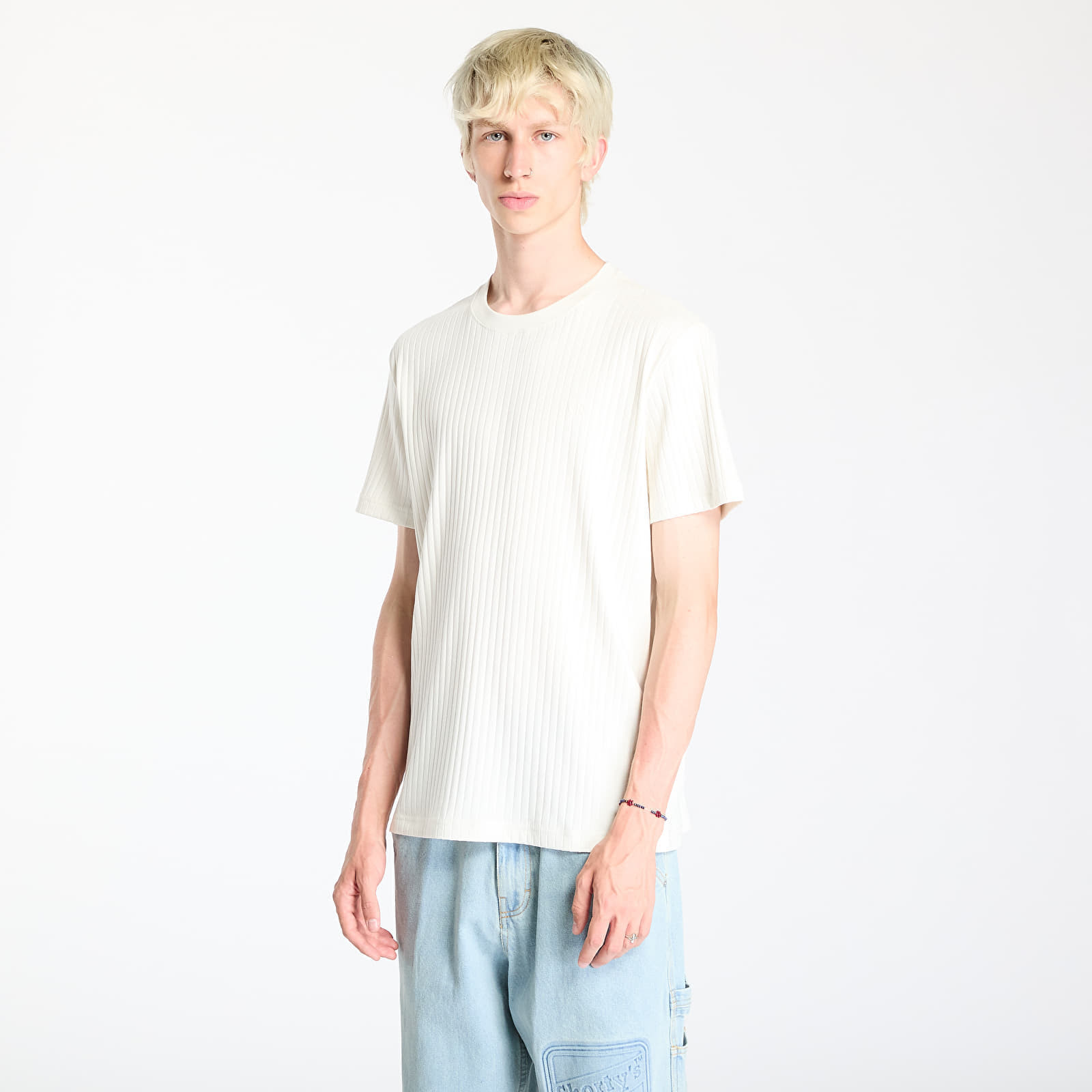 Tričko Calvin Klein Jeans Linear Quilted Tee Ivory M
