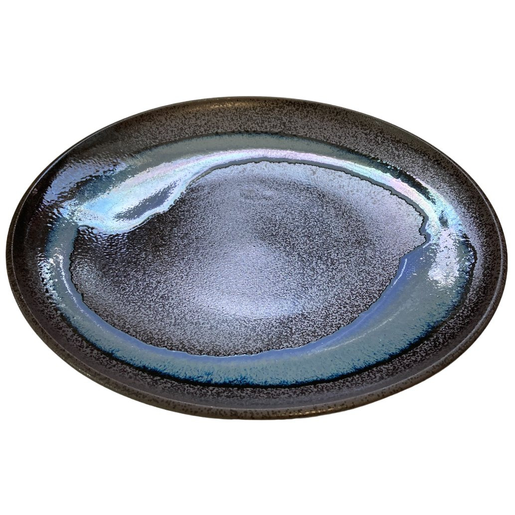 Jedálenský tanier BLUE BLUR 25,5 cm, modrá, keramika, MIJ