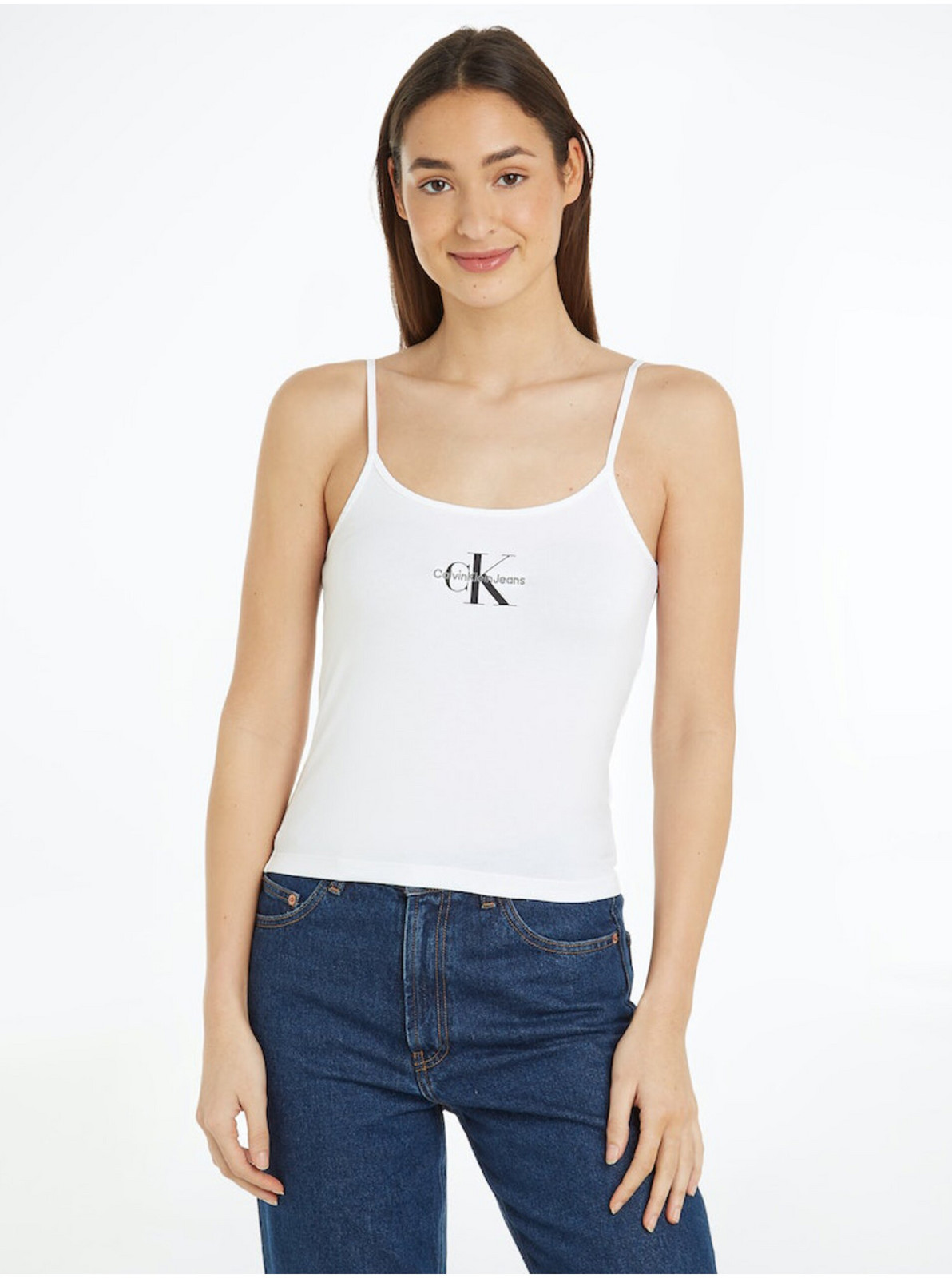 Biele dámske tielko Calvin Klein Jeans