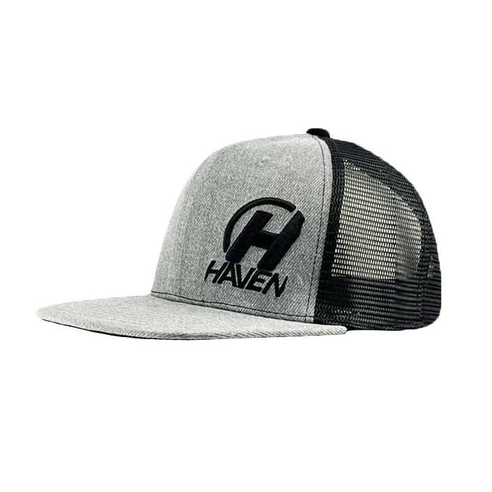 Šiltovka Haven Trucker s rovným šiltom - sivá-čierna, M/L