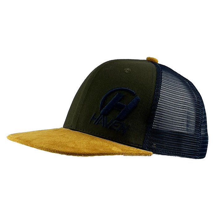 Šiltovka Haven Trucker s rovným šiltom - zelená-hnedá, M/L