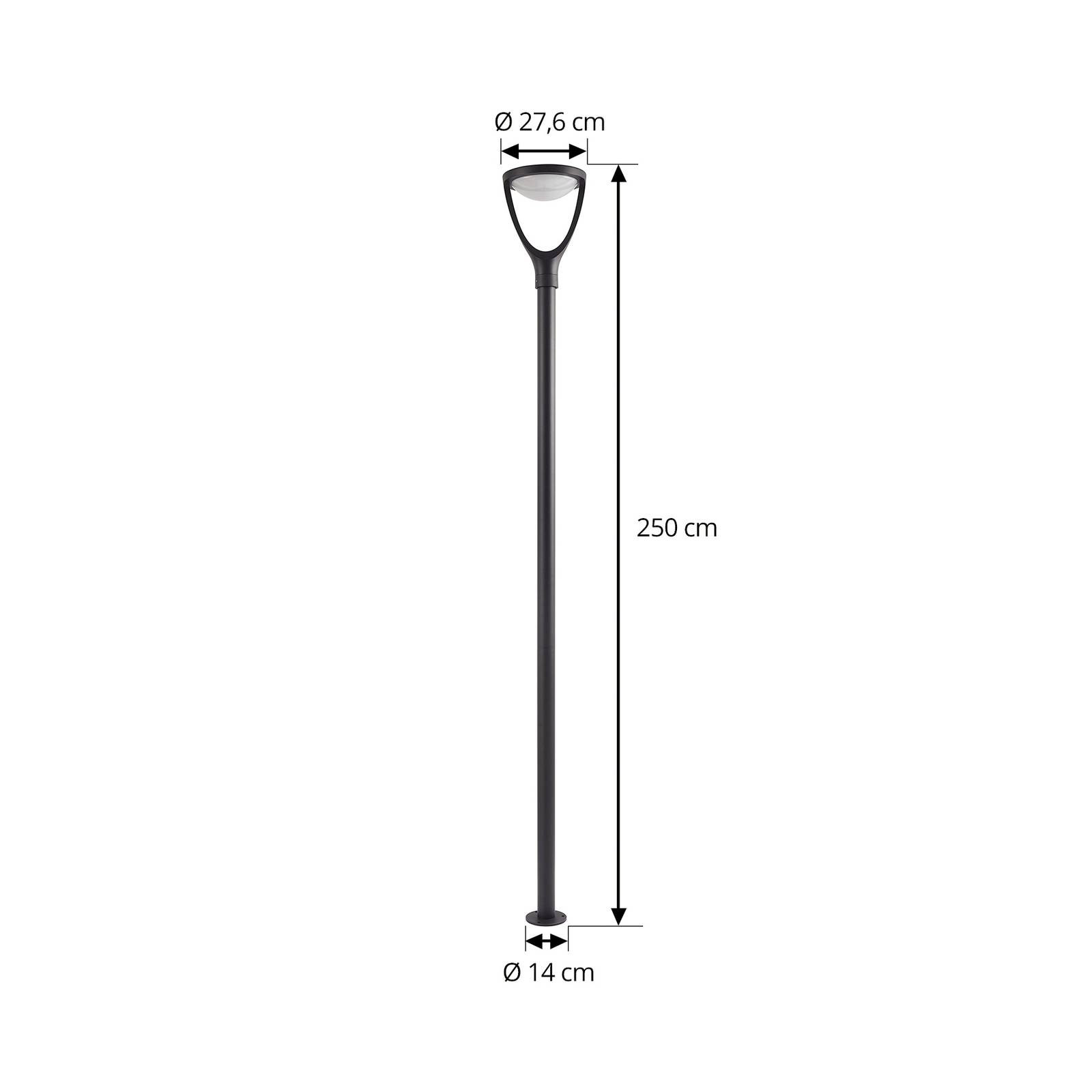 Lucande LED vonkajšie svetlo Filor, čierne, hliník, 250 cm