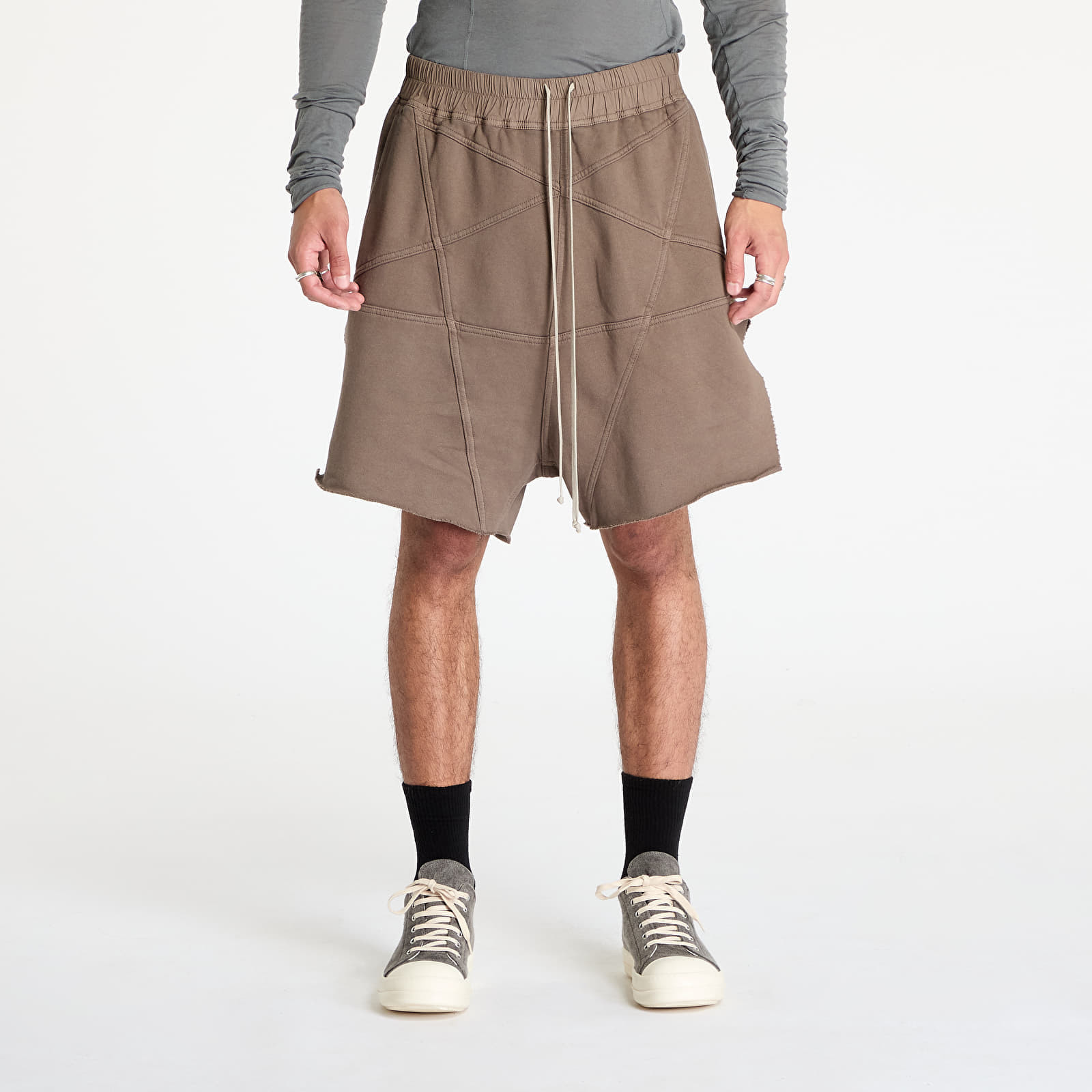 Šortky Rick Owens DRKSHDW Knit Sweat Jersey Trucker Cut Offs Shorts Dust L
