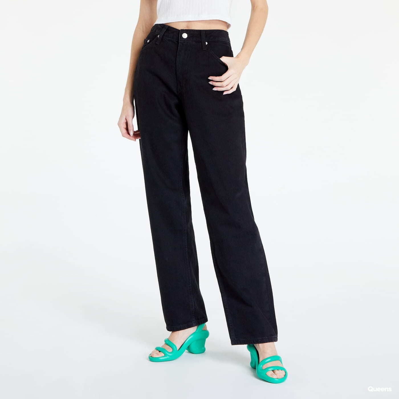 Džínsy Calvin Klein 90's Straight Jeans Black 26