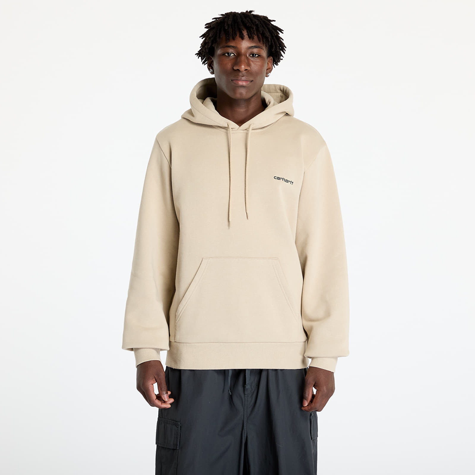 Mikina Carhartt WIP Hooded Script Embroidery Sweat Wall/ Black XS
