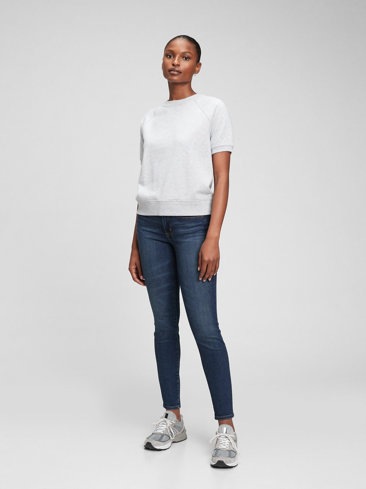 GAP Džínsy mid rise true Skinny Modrá
