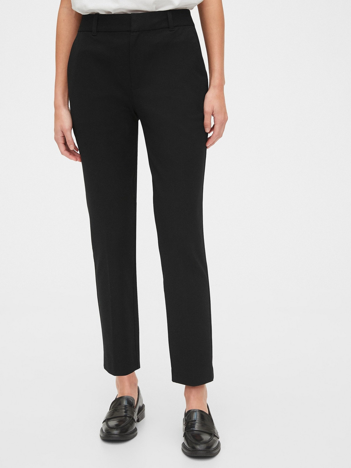 GAP Nohavice slim ankle pants Čierna
