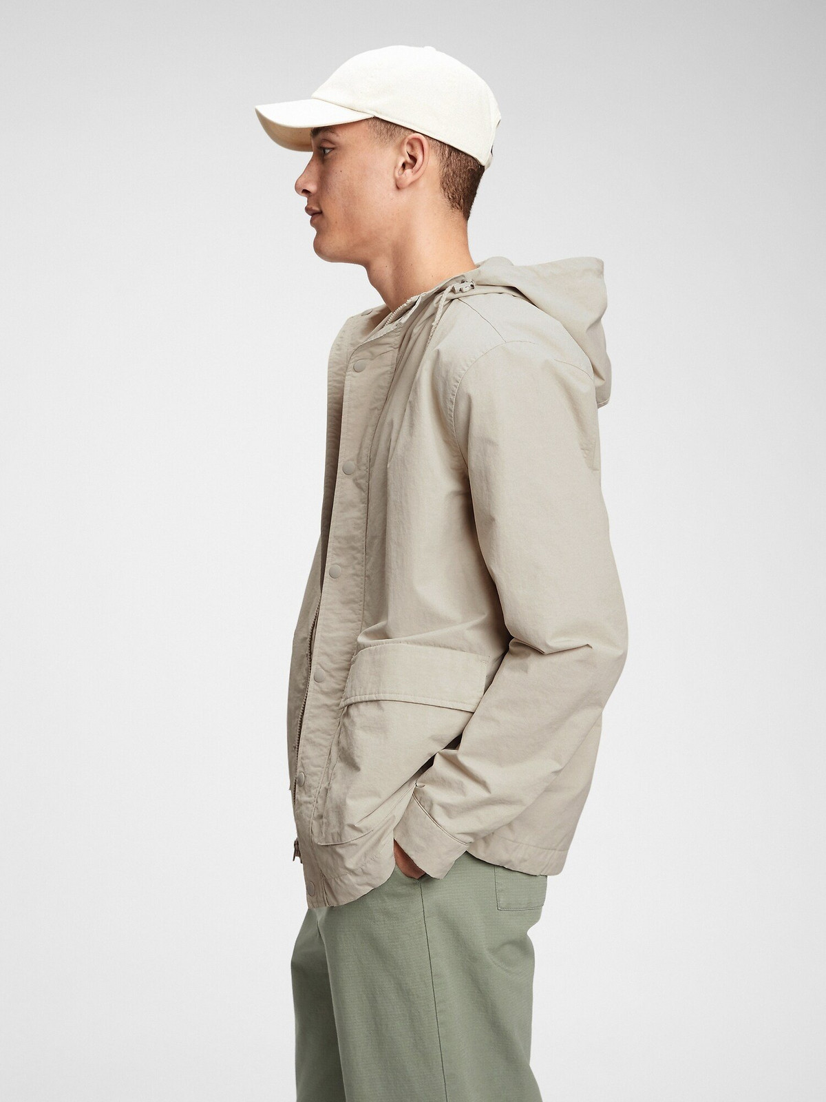 GAP Bunda nylon anorak Šedá