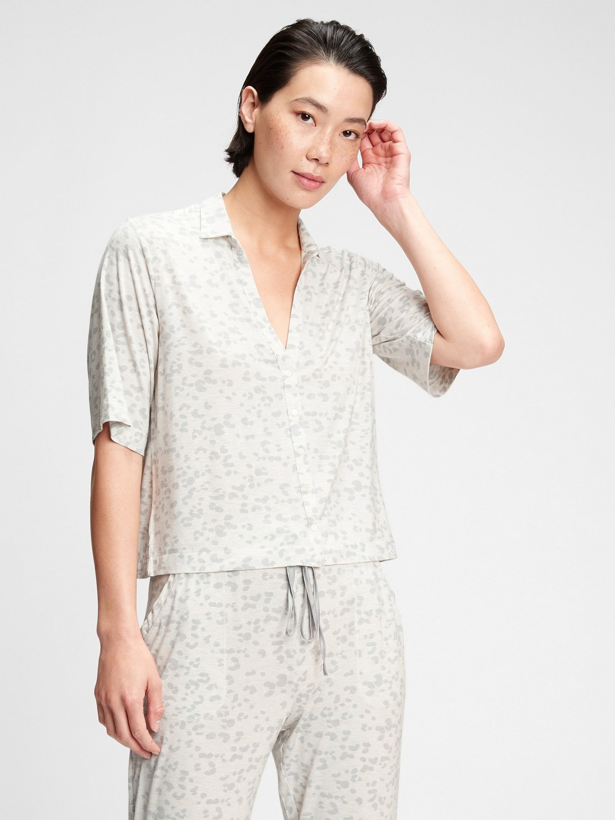 GAP Košeľa na spanie truesleep button-front top in modal Biela