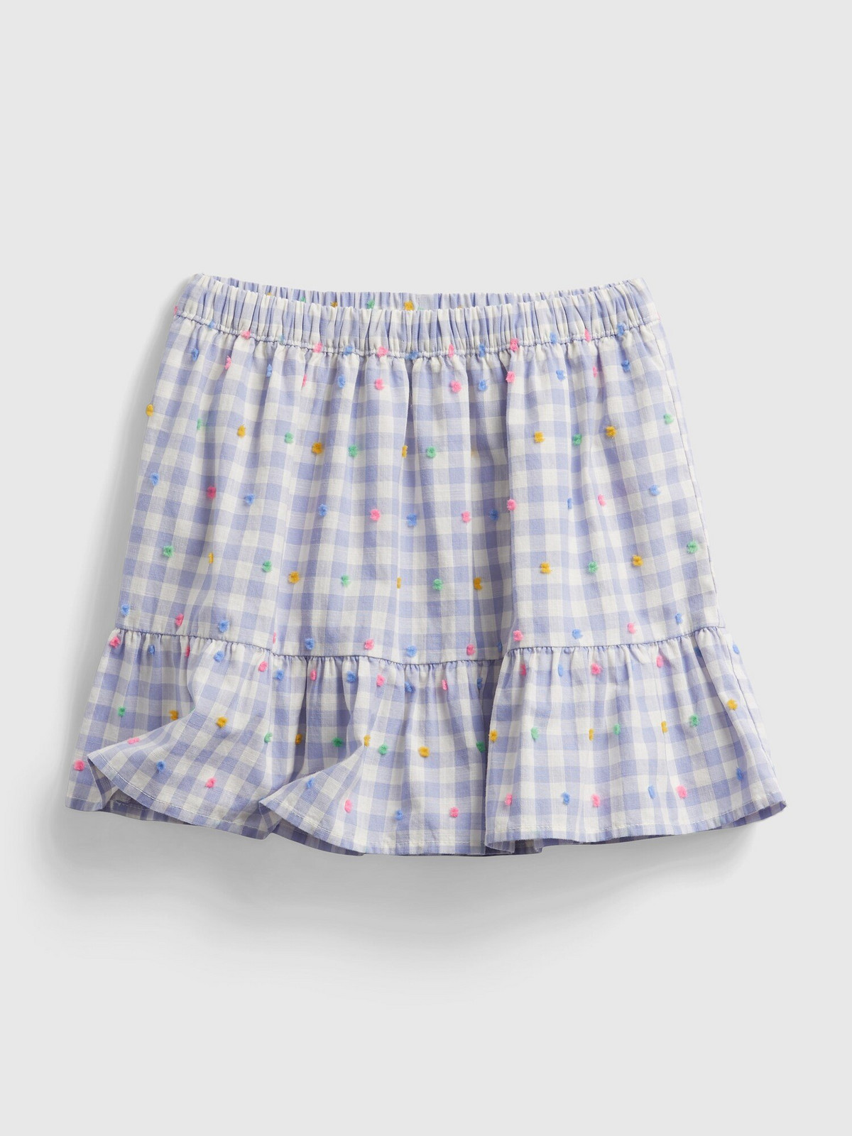 GAP Detská sukňa gingham pull-on skirt Modrá